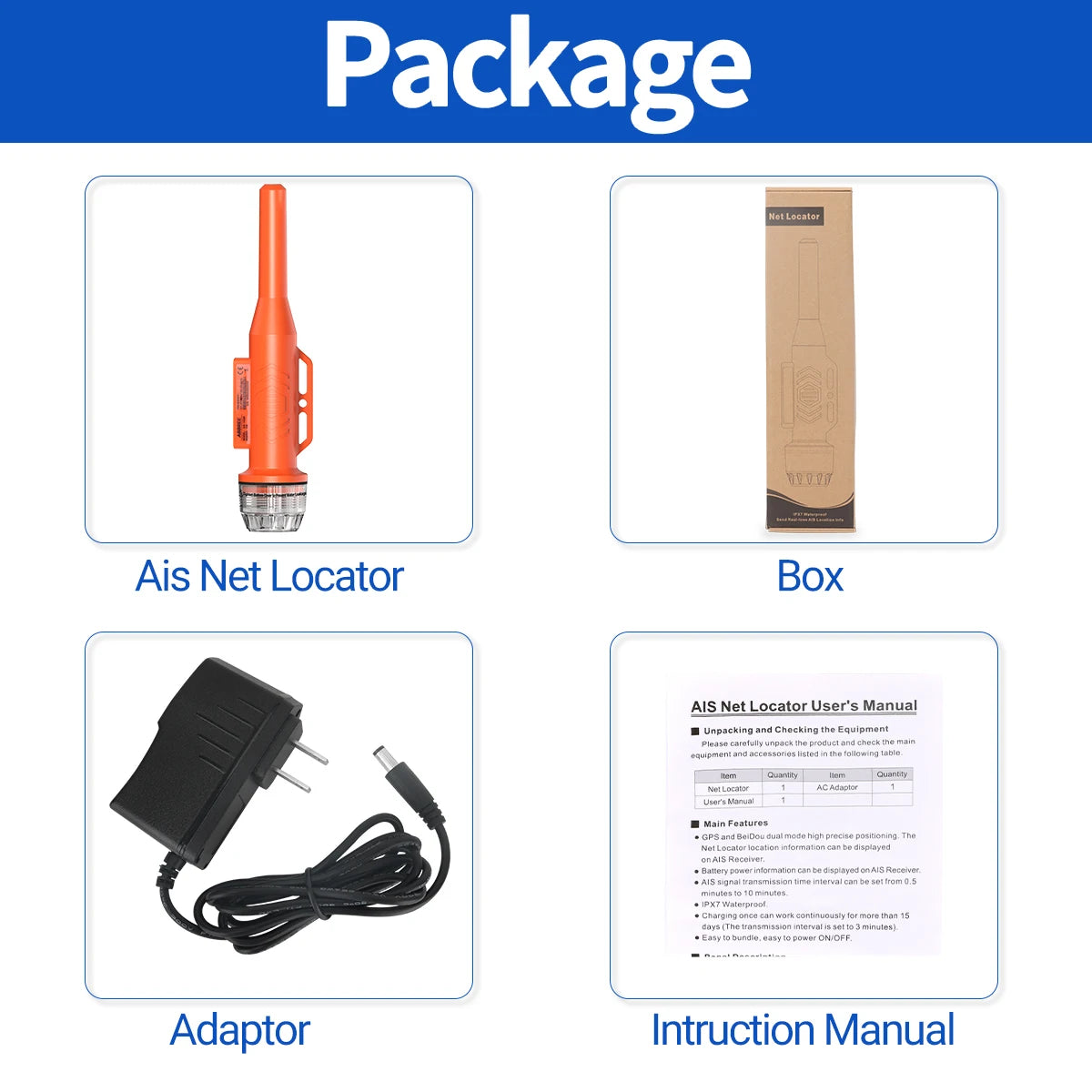 ABBREE AR-109M  Net Locator Waterproof Floating Fast Receiving GPS Positioning 15 Days Standby Buoy Tracker Boat Fishing Accesso