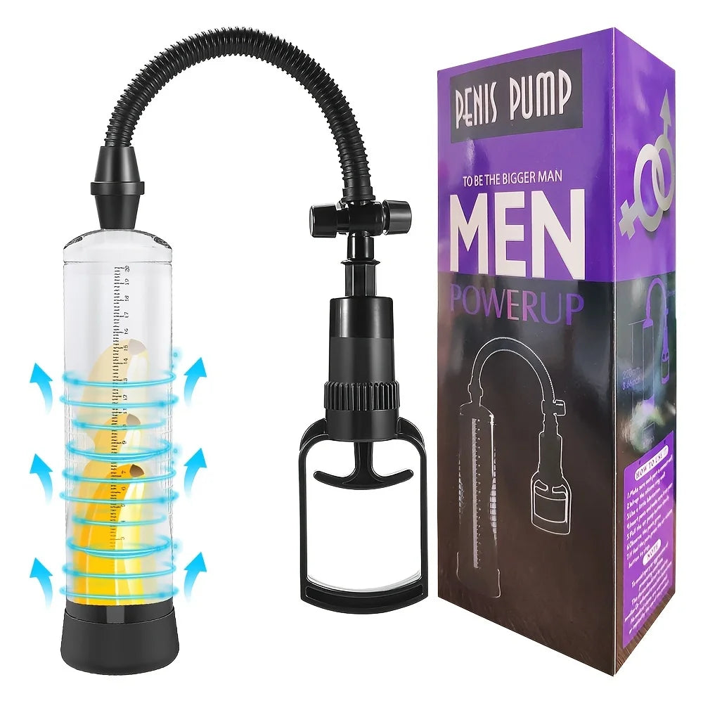 Male Manual Penis Pump Penis Enlarger Negative Pressure Vacuum Pump Big Dick Erection Enhancement Trainer Equipment Adult SexToy