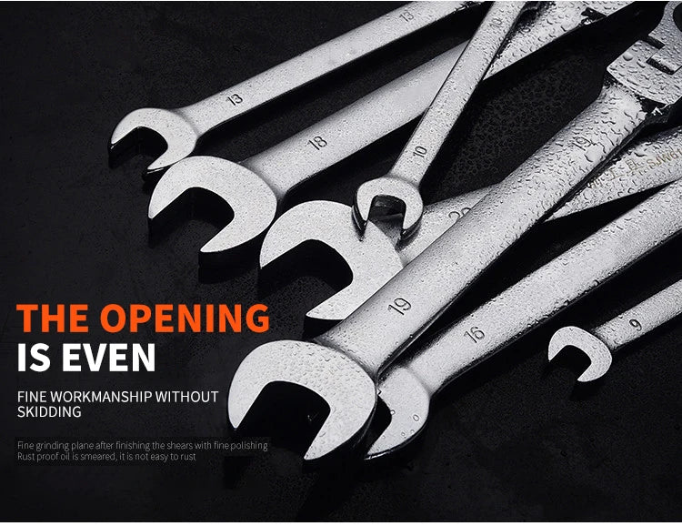 Flexible  Action Wrench Spanner Nut Tool Head  Metric Spanner Open End and Ring Wrenches Tool
