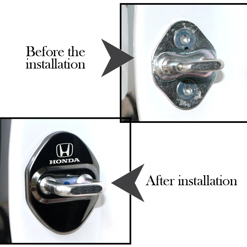 4Pcs Car Door Lock Cover Stainless Steel Protector Cap For Honda Odyssey Spirior CR-V Civic HR-V City Accord