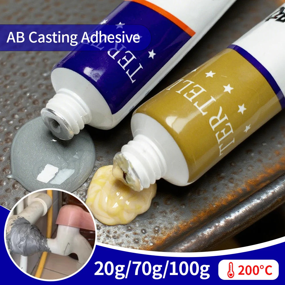A+B Glue Casting Adhesive Industrial Repair Agent Casting Metal Cast Iron Trachoma Stomatal Crackle Welding Glue Home Accessorie