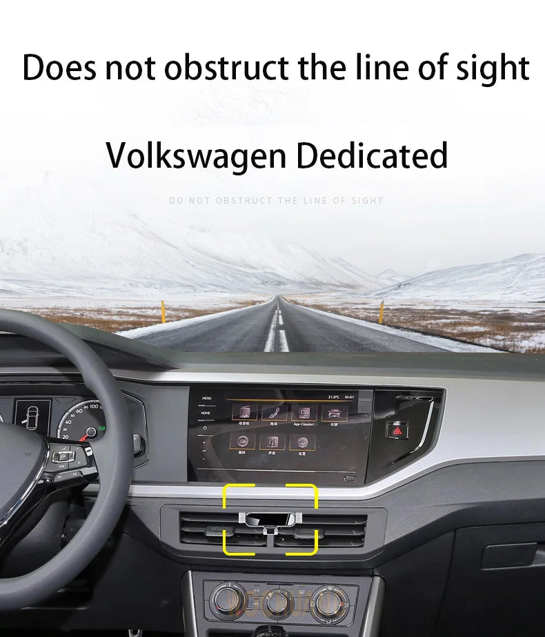 Car Mobile Phone Holder For Volkswagen Tiguan 2010-2024 360 Degree Rotating GPS Special Mount Support Bracket Accessories