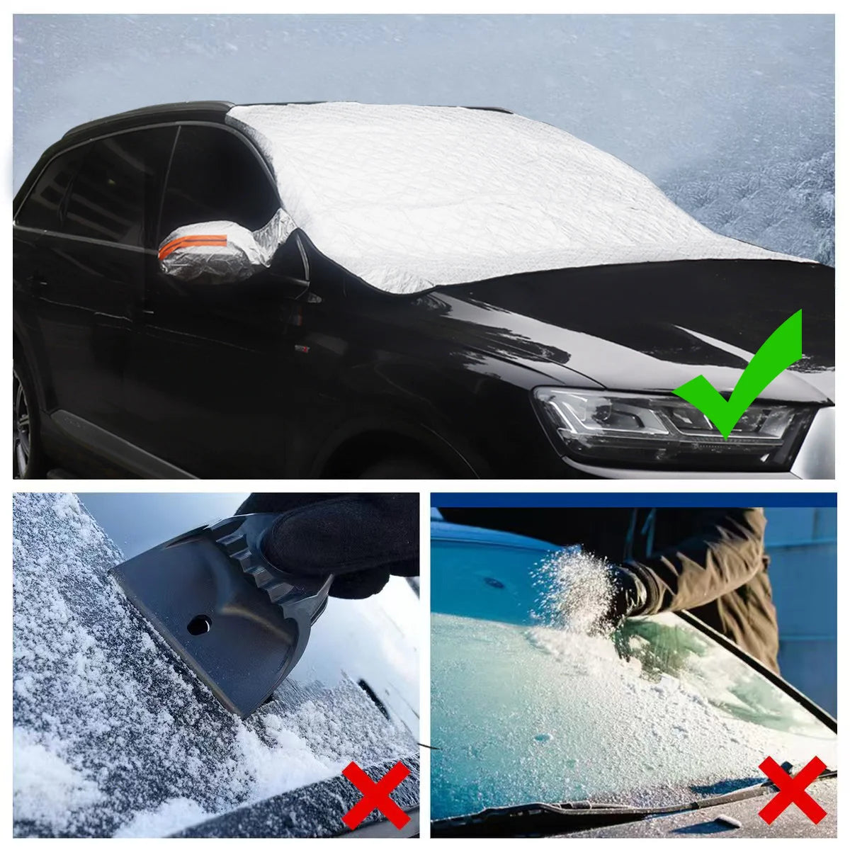 Magnetic Car Windshield Snow Cover Winter Ice-Frost Guard Sun Shade Protector For Mercedes Benz C200 C260 C300 W205 Accessories