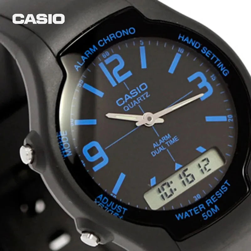 Casio AW-90H Watch Men's Wristwatch Outdoor Sportsmulti-Function Time Guide Quartz Digital Dual Display Stopwatch