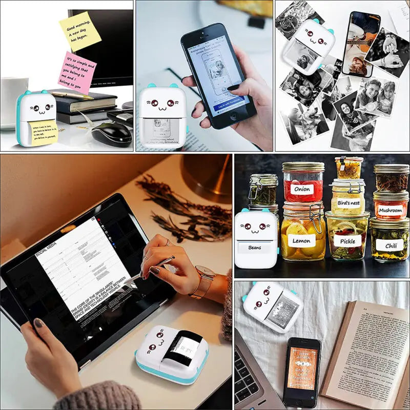 Mini C9 Photo Pocket Printer Portable Ink-free Thermal Printer 57mm Paper Wireless BT 200dpi Android IOS Printer Christmas Gifts