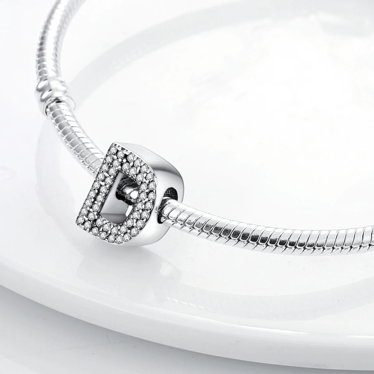 Real 925 Sterling Silver Charms Bracelets Classic 26 Letters Alphabet Charms Beads For Women Fine DIY Wedding Jewelry Gift