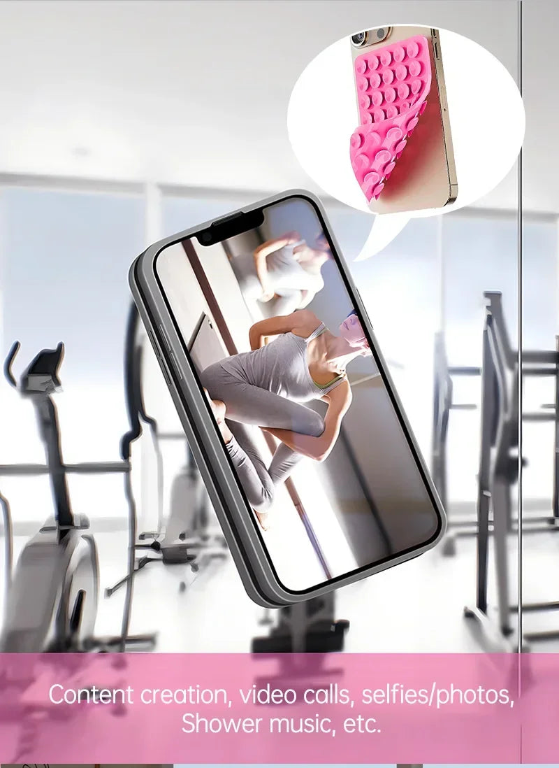 Double Sided Silicone Suction Cup Multicolor Strong Adhesive Stand For iPhone 11 12 13 14 15 16 Pro Max Detachable Phone Holder