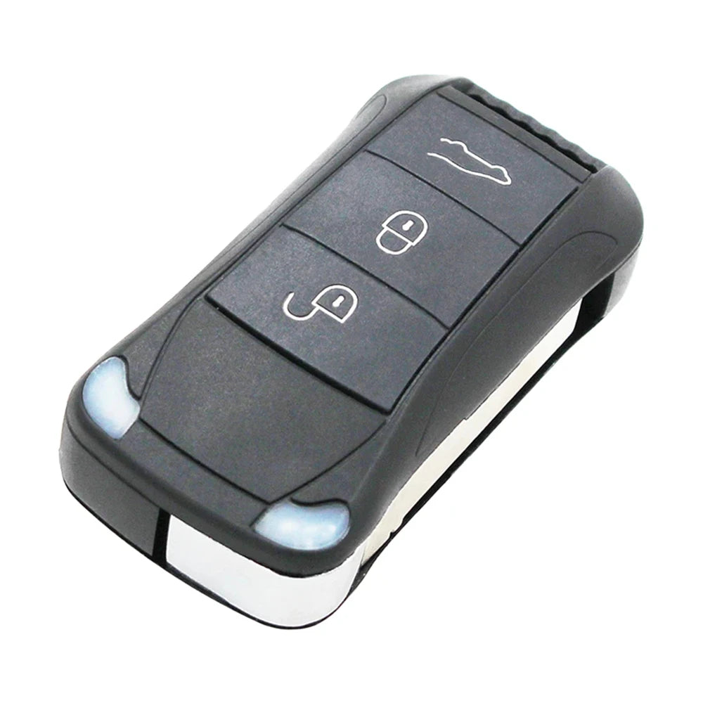 2003+ for Porsche 3-Button Flip Remote Key Shell Case Fob for Porsche Cayenne Uncut HU66 Blade