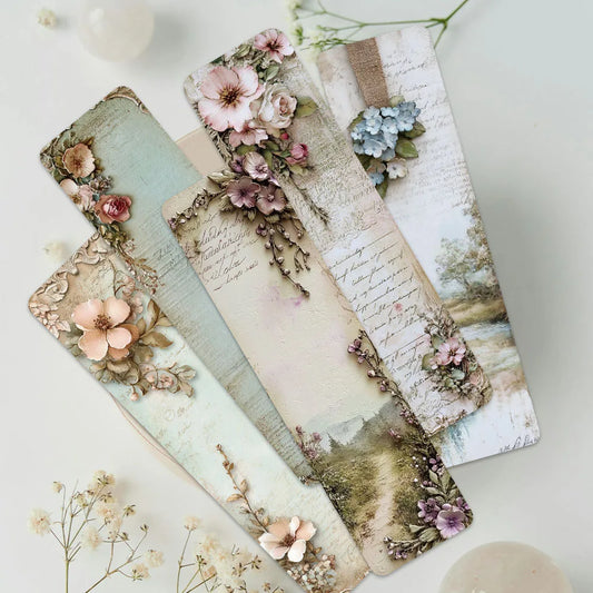 30pcs Retro Aesthetic Flowers Landscape Paper Bookmark For Students Readers Gift DIY Library Office Book Club Page Markers