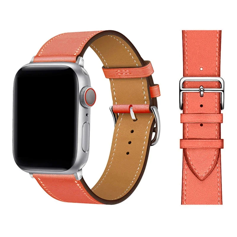 Leather Loop Band for Apple Watch Ultra 49mm 45mm 40mm Sport Strap Wristband Bracelet for IWatch Series 10 9 8 7 6 3se 42mm 46mm