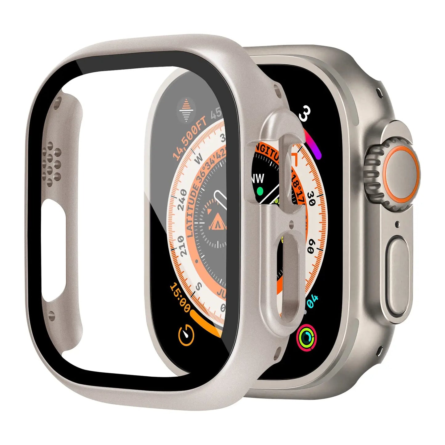 Cover For Apple Watch Ultra 2 3 Case 49mm Accessories PC Shockproof Bumper+Tempered Glass Screen Protector iwatch Series Ultra3
