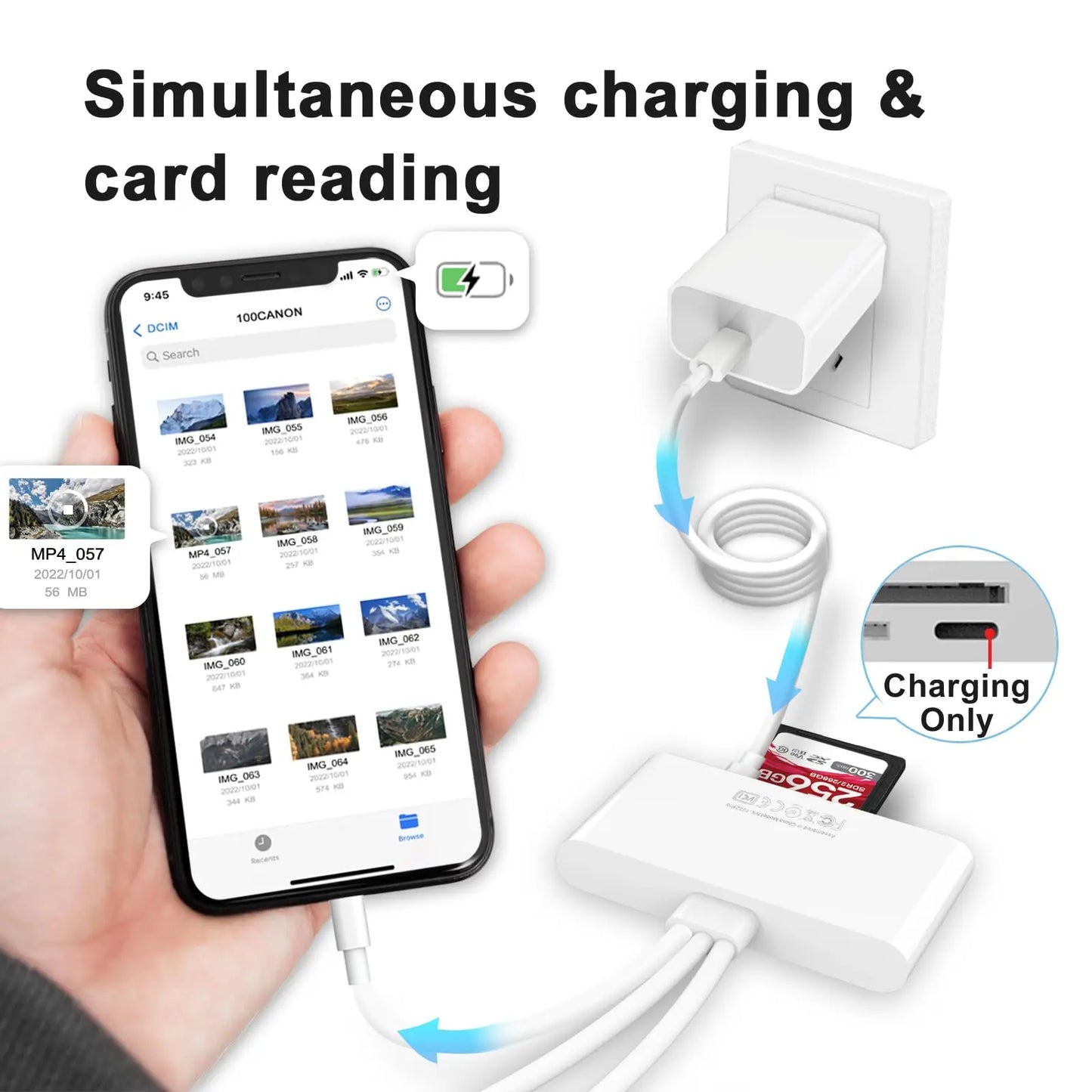 8 In 1 SD Card Reader USB HUB For iPhone iPad MacBook Lightning/USB/Type C to SD TF Card Memory Reader Flash Drive OTG Adapter