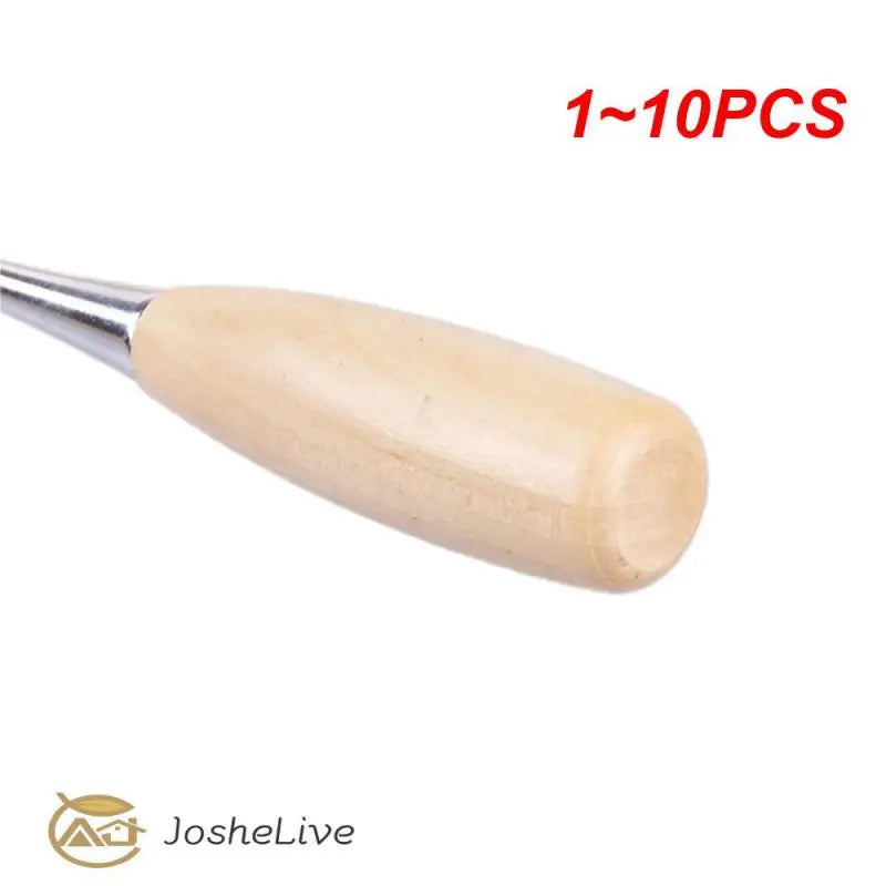 1~10PCS Wooden Handle Awls Leather Tent Sewing Awl Shoes Repair Tool Hand Stitcher Leather Craft Awl Punch Hole Leather