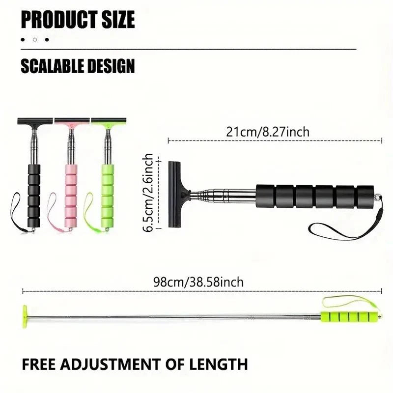 Car Rearview Mirror Wiper Telescopic Handle Car Rearview Mirror Wiper Durable Stainless Auto Glass Cleaning Tools Cleaning Brush