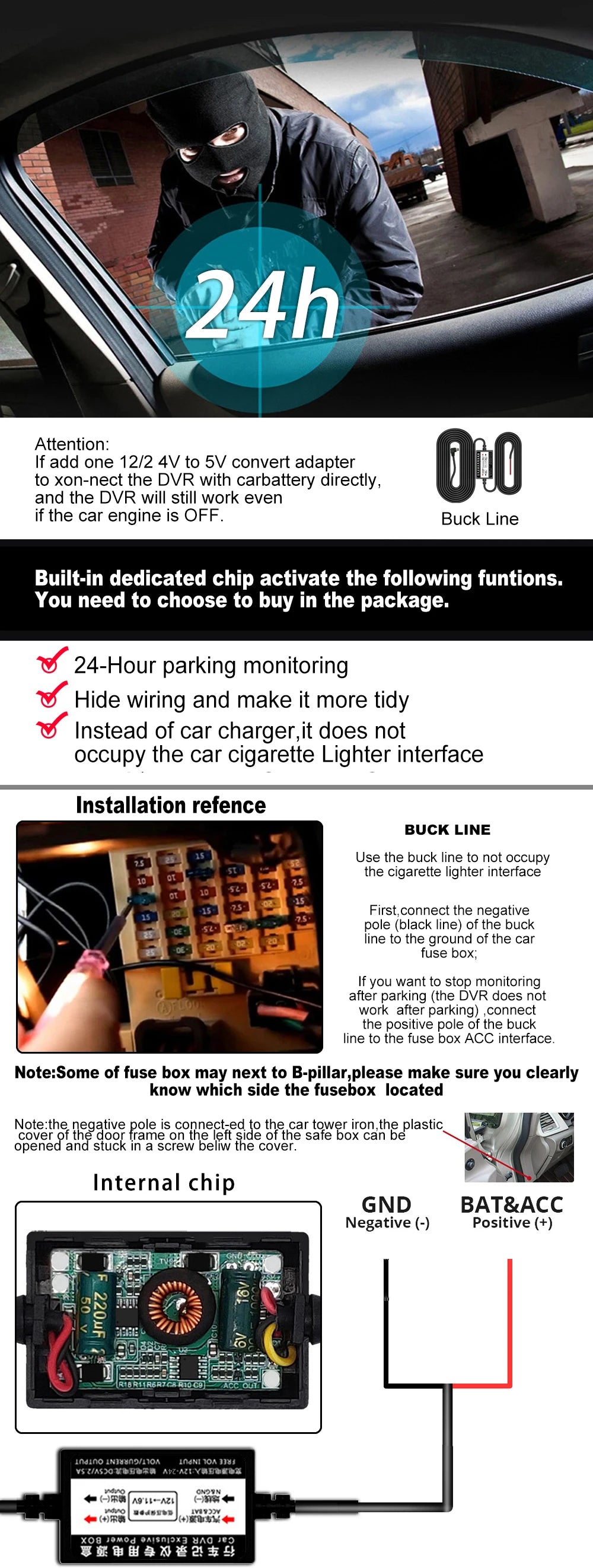 3 Channel Car DVR HD 1080P 3 Lens Inside Vehicle Dash Cam Three Way Camera DVR Recorder Video Registrator Dashcam Camcorder