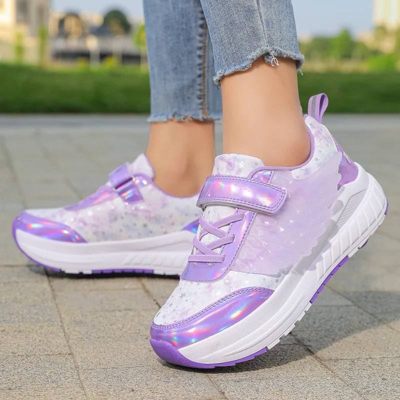 Kids Roller Skate Shoes Snickers With 4-Wheels Children Rollerskates Fashion Outdoor Sports Shoes Girls Boys Gifts