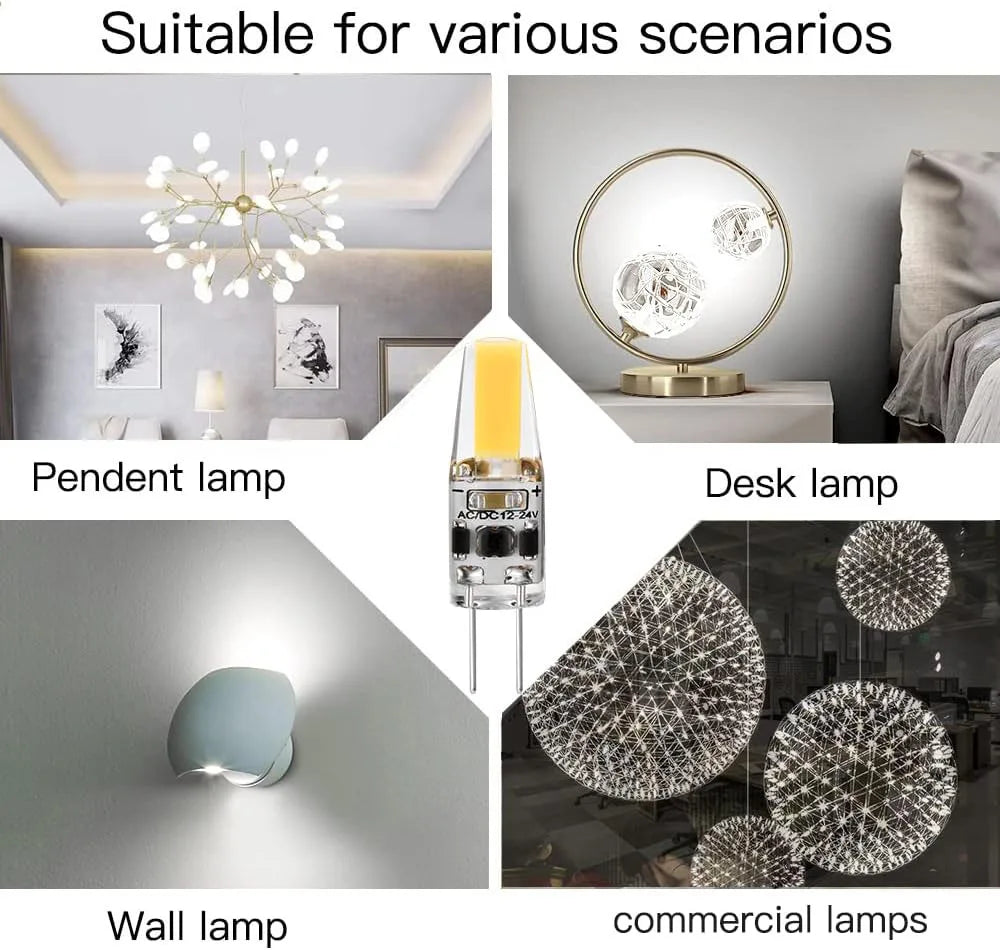 10pcs Mini G4 LED Bulb COB Light AC DC 12V/220V Warm/Cold White 360 Beam Angle Chandelier Spotlight Replace 20/40W Halogen Lamp