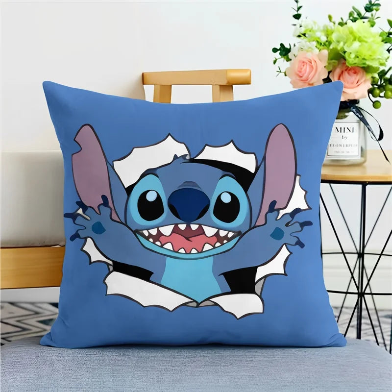 Stitch pillowcase cute cartoon anime peripheralsBedroom Sofa Decorative Cushion Cover With Zipper Soft Cushion Cover