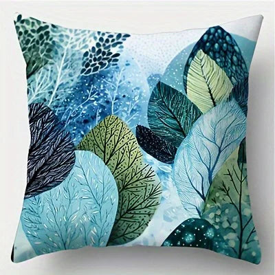 Home Decor Enchanting Green Tree Leaf Pillow Covers Pattern Cushion Cover Suitable for Sofa Bedroom Car Pillow Cover