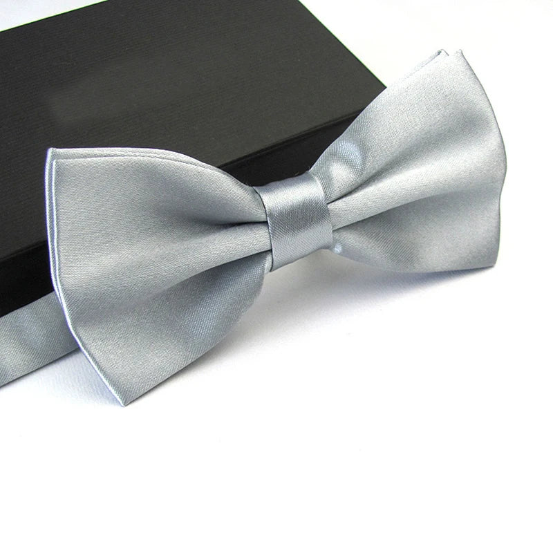 Mens Adult Bowtie Classic Fashion Wedding Party Formal Satin Gift Plaids Multicolor Adjust Neck Bow Tie Clip-On