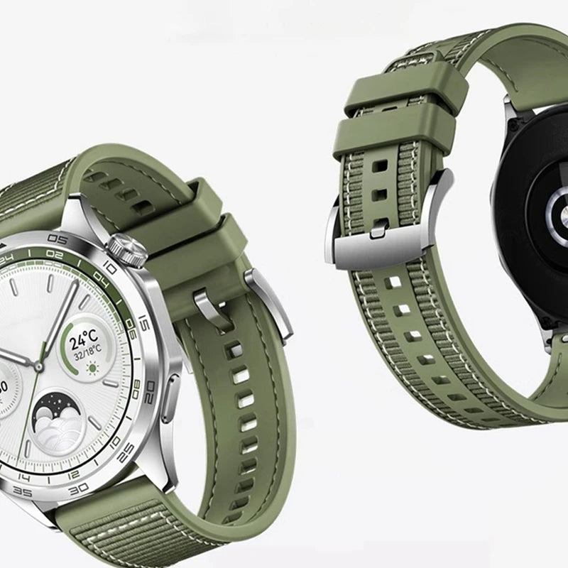 22mm Nylon Silicone Strap For Huawei Watch GT4 46mm Official Nylon Braided Replacement Bracelet Belt for Huawei Watch GT 5 Strap