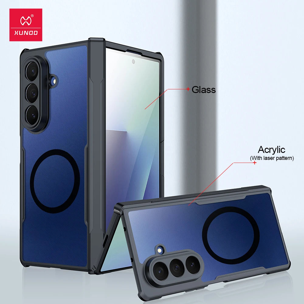 Xundd For Samsung Galaxy Z Fold 7 6 5 4 3 Case Hinge Coverage Protection Built-in Screen Protector Phone Cover For 폴드 7 케이스