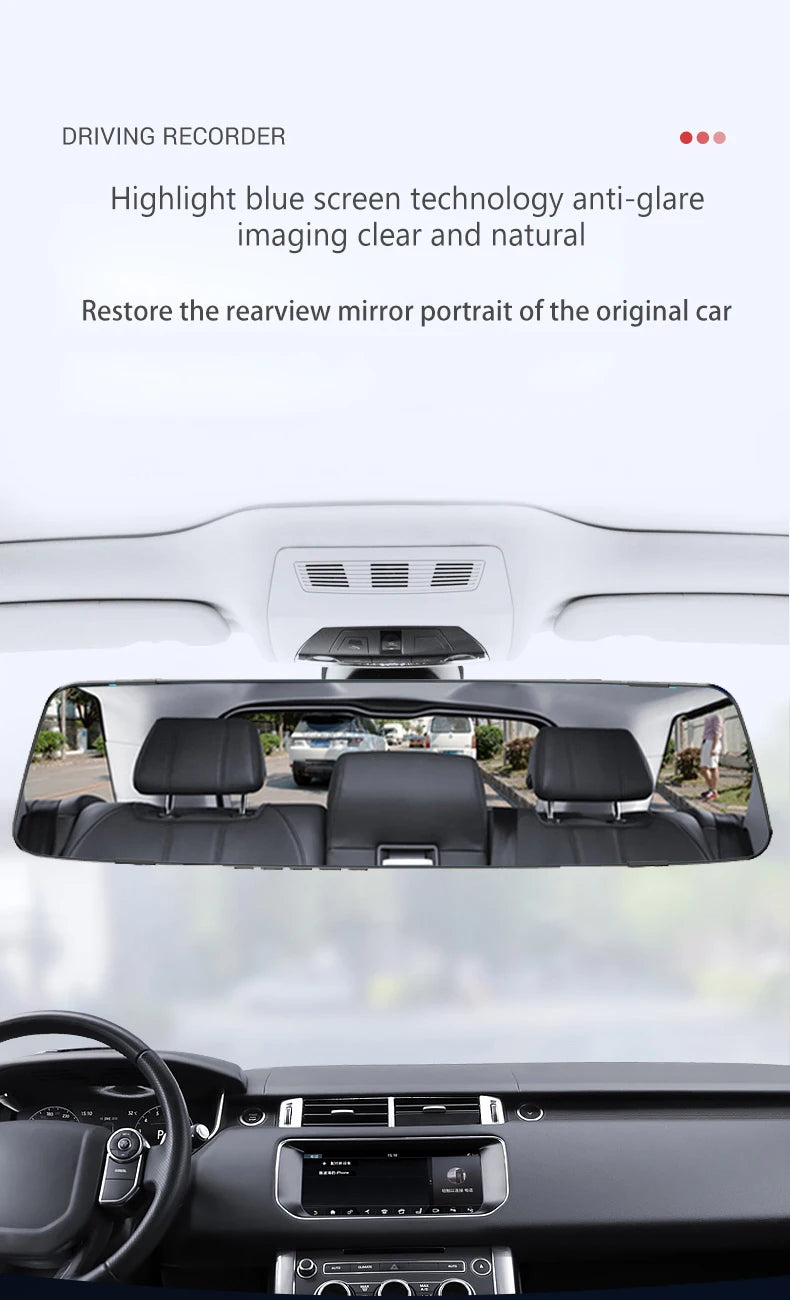 Car front and rear dual lens HD night vision 1080p driving recorder4 inch rear view mirror Car dvr, car recorder, car monitoring