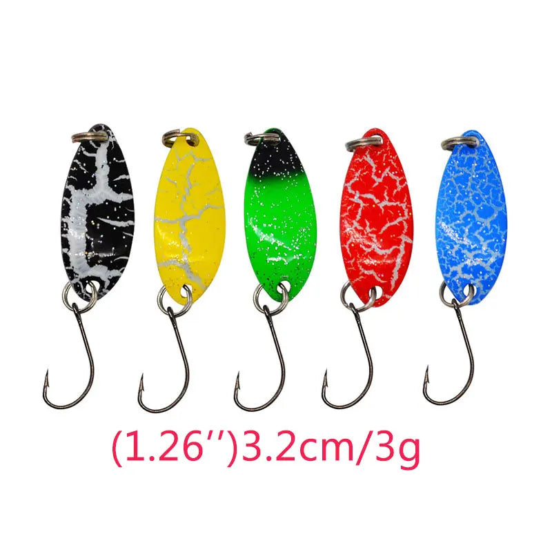 JYJ 20pieces a box colorful metal jig spoon lure bait for fishing tackle spinner wobbler pesca trout bait