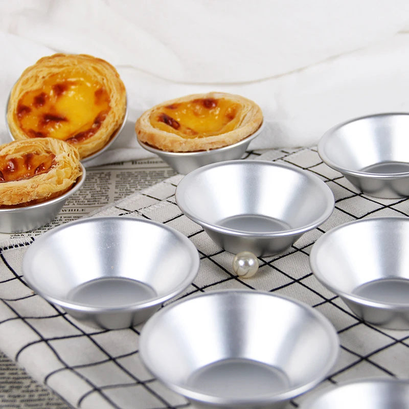 Reusable Aluminum Alloy Egg Tart Mold Baking Accessories Cookie Pudding Mould Mooncake Mold Baking Tools