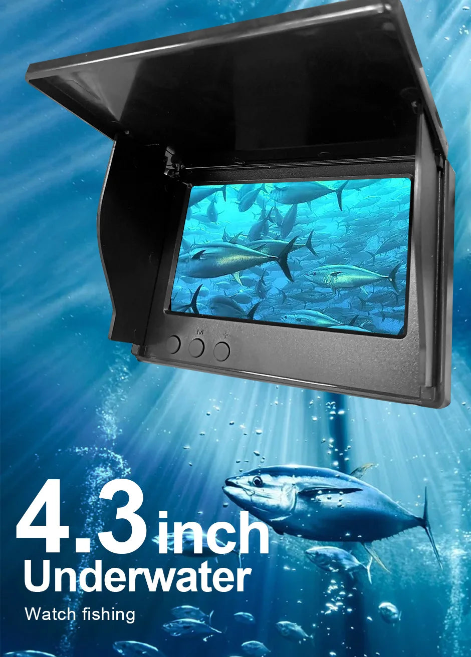 HEERAK Portable Fish Depth Finder Water Handheld 1080P 4.3 Inch LCD Fish Finder Underwater 220° Fishing Camera With Night Vision