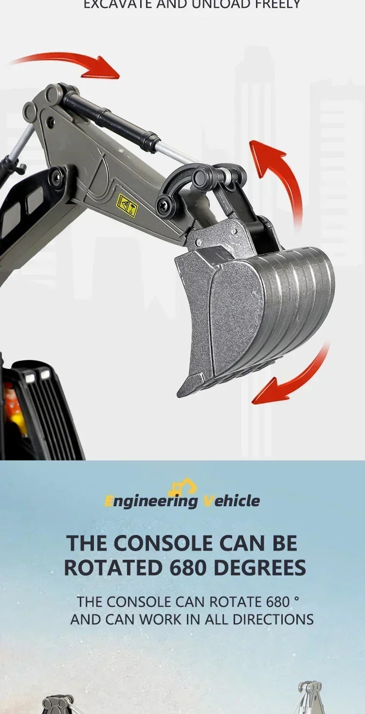 Intelligent remote control excavator dump truck 2.4Gremote control engineering truck crawler truck bulldozer children's gift toy