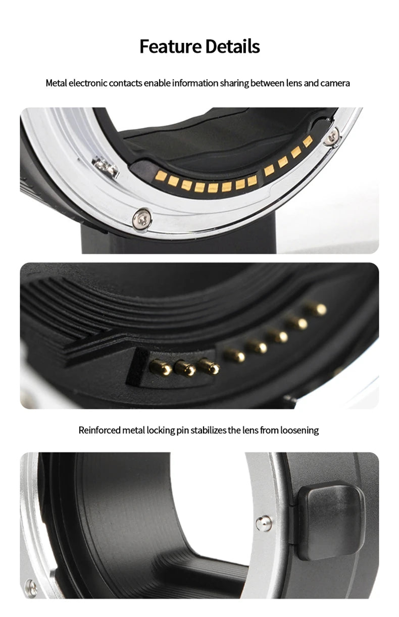 EF-EOS R Lens Adapter Electronic Auto-Focus EF to R Mount Adapter for Canon EF/EF-S Lens to EOS R Series Mirrorless Cameras
