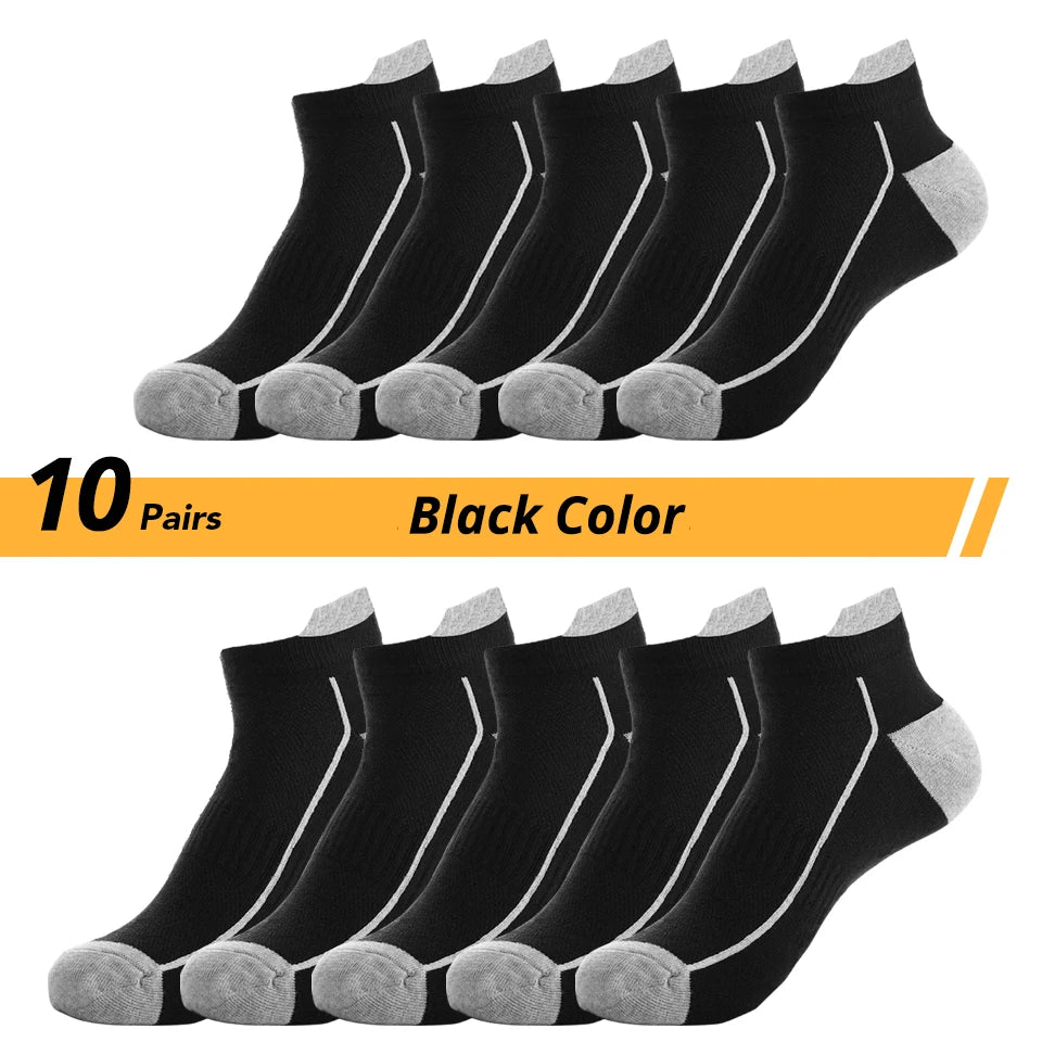 HSS 10Pairs Men‘s Socks Cotton Casual Business Middle Black Breathable Male Crew Socks Summer Winter Dress Gifts Socks Size38-45