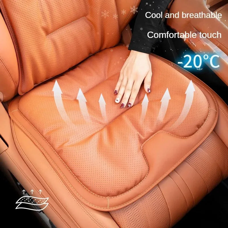 Car Seat Cushion Premium Comfortable Leather Car Seat Cushion Thickened Non-slip Single Piece Front and Rear Seat Cushion