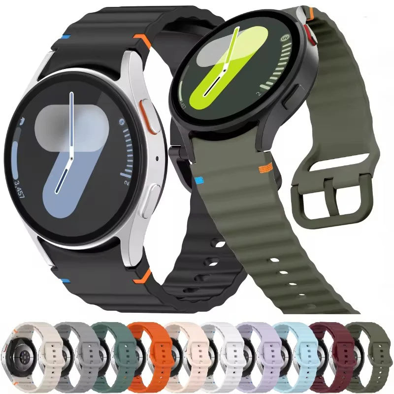 for Samsung Galaxy Watch 7 Band FE/5 Pro/6/4 Classic 44mm 40mm No Gap Sport Silicone Belt Bracelet Correa Galaxy Watch 7 Strap