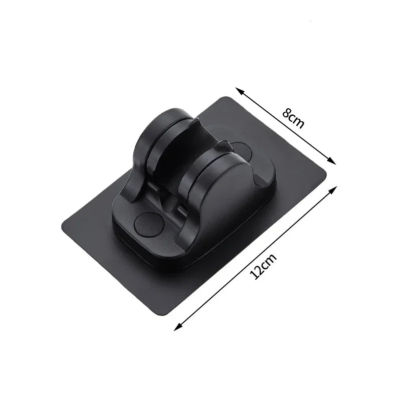 Support mural réglable pour pommeau de douche, ventouse noire, accessoires de salle de bain sans perceuse