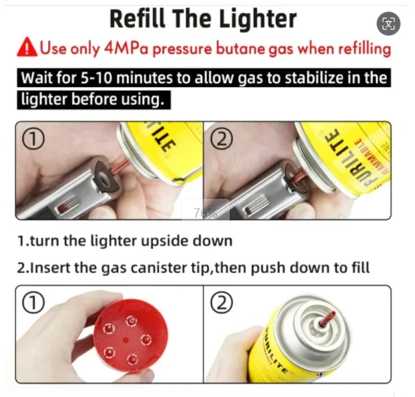 Triple Burner High Power Spray Gun Lighter Windproof Flame Refillable Butane Gas Moxibustion Cigar Outdoor BBQ Kitchen Igniter