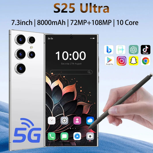 2025 New Hot S25 Ultra Original Intelligent 5g Dual Card Dual Standby Android 14 System 8000mah Battery Global Version