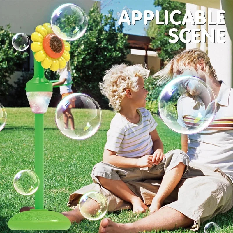 Sunflower Bubble Machine Toy Fully Automatic Lighting Music Back Garden Summer Outdoor Large Party Wedding Gift