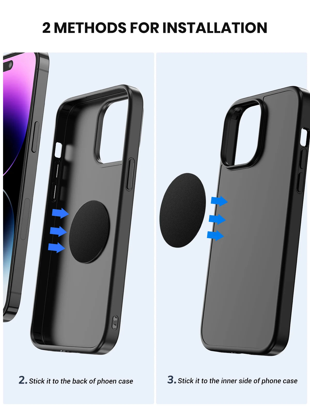 TOPK Metal Plate for Magnetic Car Phone Holder, 4Pack Universal