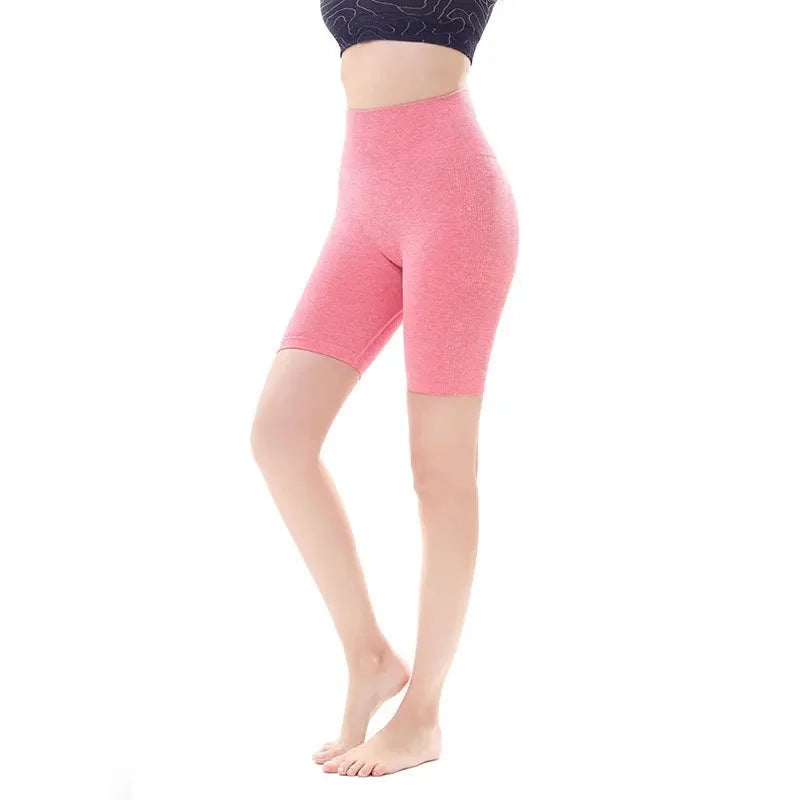 Amazon 2021 Summer Seamless Knit Peach Hip Yoga Shorts Sweatpants Fitness Base Shorts European And American Style Women's Yoga W