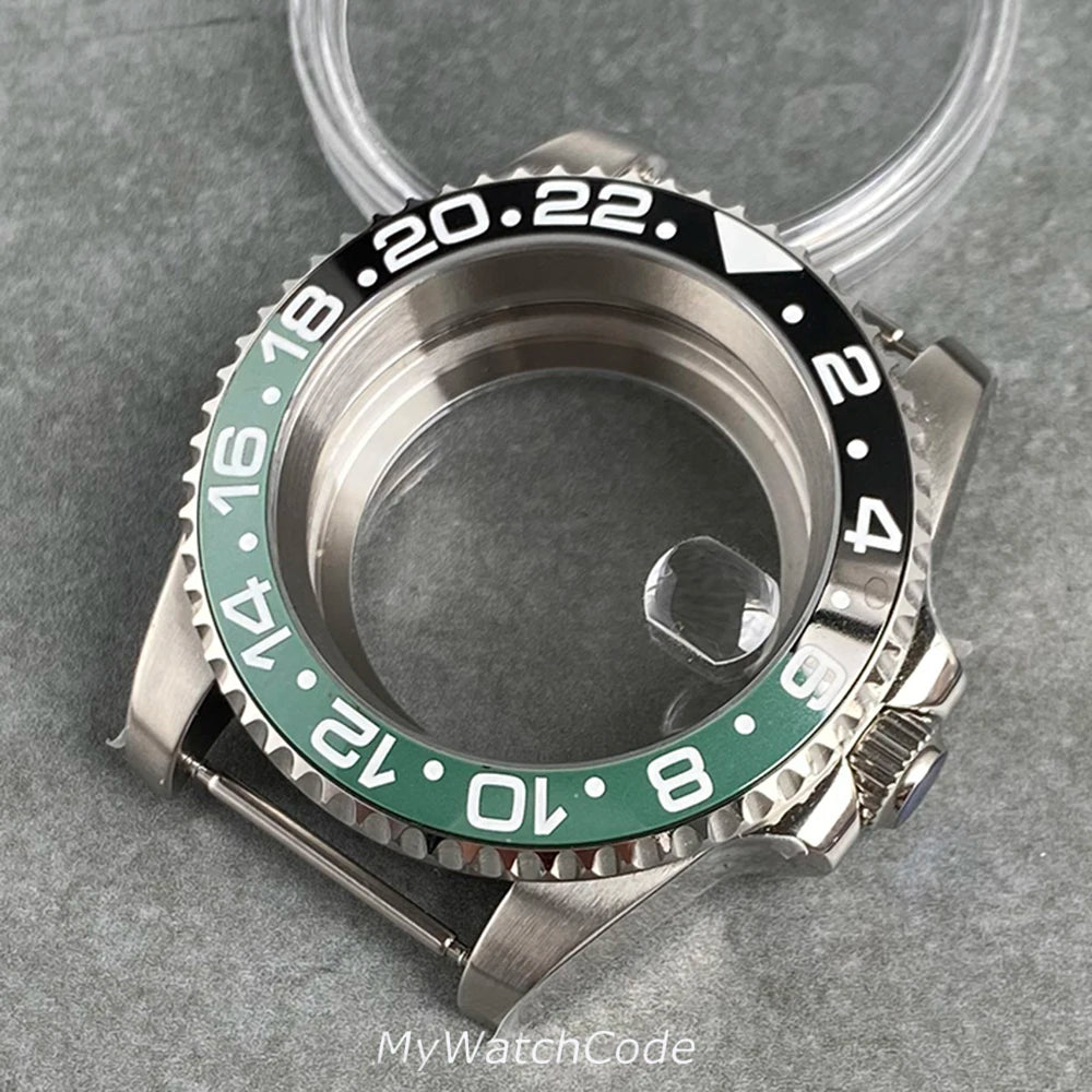 40mm Sub GMT Watch Case for NH34 NH35 NH36 NH37 NH38 NH39 NH70 NH72 Movement 120Click Bezel 200m Waterproof Resistant Steel