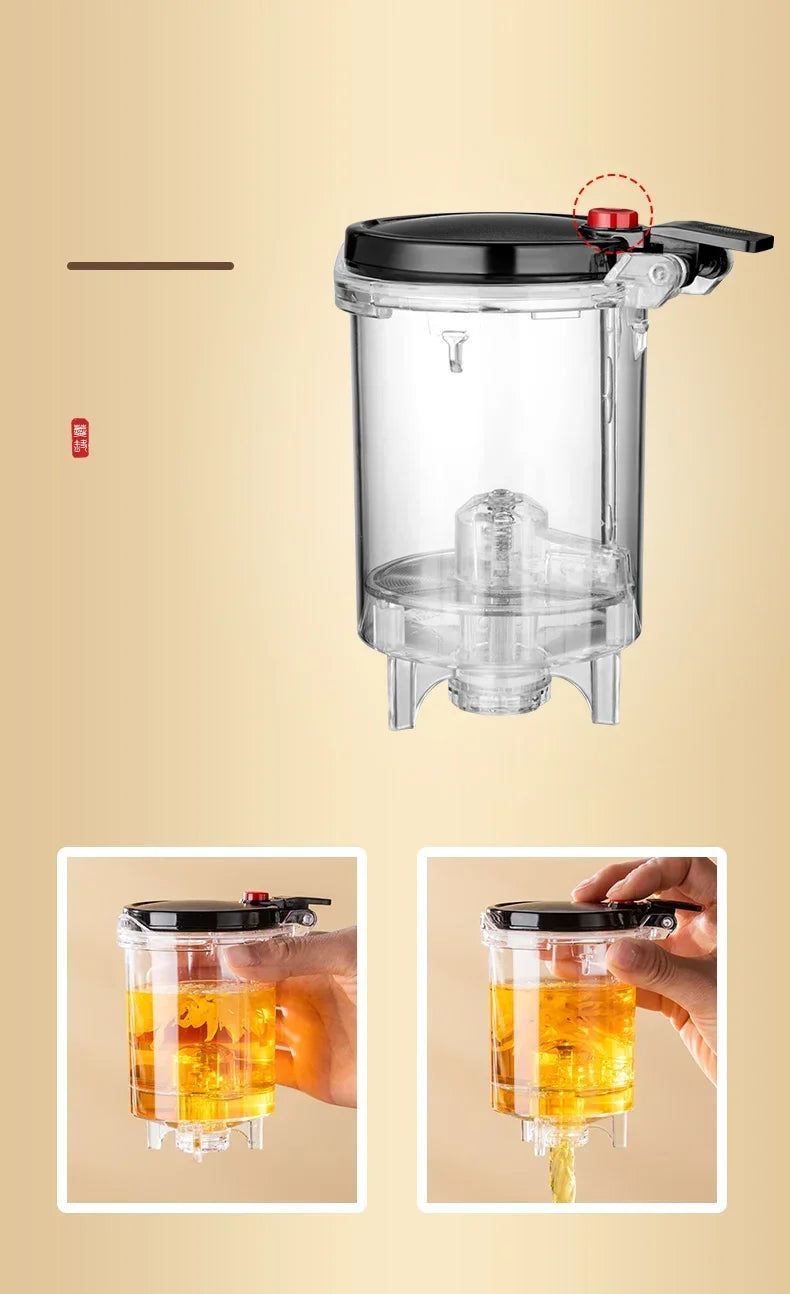 Teapot With Infuser Thickened Glass Heated Resistant Tea Pot One-button Filtering Tea Separation Kettle Tea Coffee Maker
