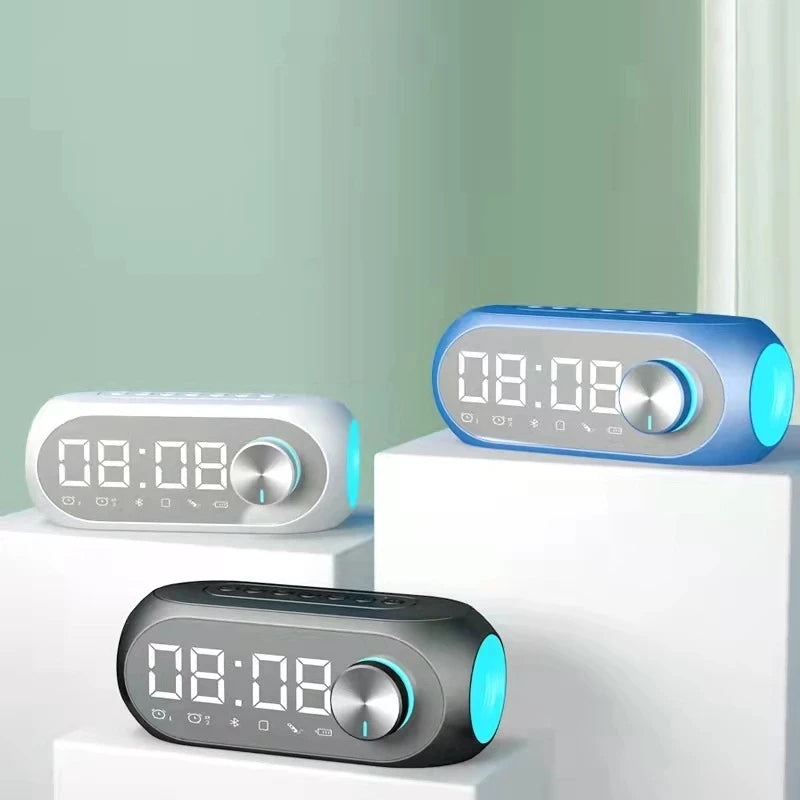 Alarm Clock Radio FM Bluetooth Speaker Portable Subwoofer Caixa De Som Sound Box Music Wireless Mini Woofers Bocina Lamp Column