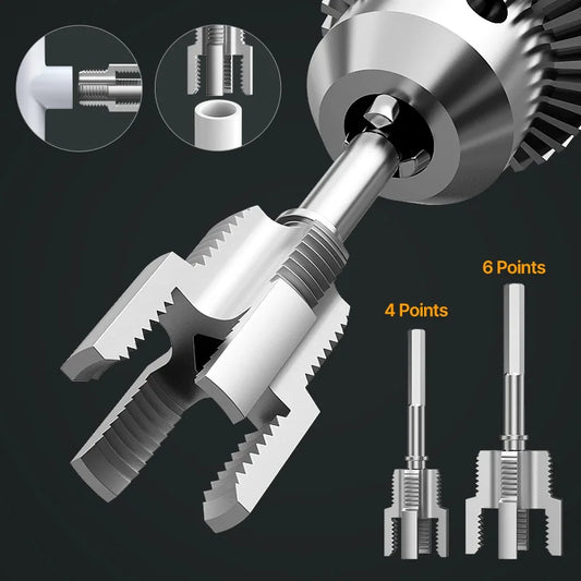 HUHAO PPR/PVC Water Pipe Thread Opener Hand Tools Internal Thread External Thread Integrated Tapping Tool Thread Drill Bit