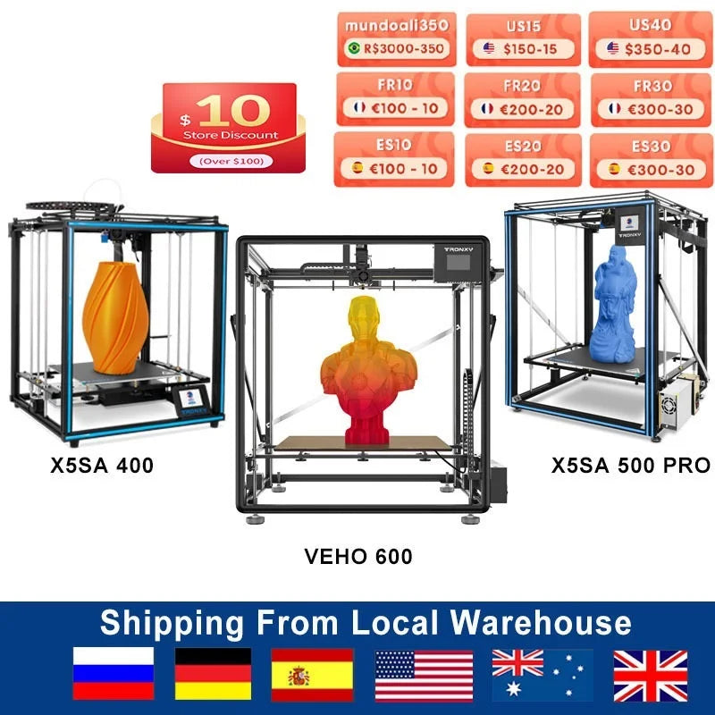 Go CRUX 1 FDM 3D Printer High Precision Large Size Printers Upgraded DIY VEHO 600 Gemini XS 3d Printer Kit