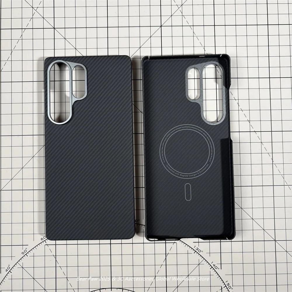 Magnetic Case for Samsung S25 Ultra Aramid Carbon Fiber Protective Cover for Samsung Galaxy S25 Ultra Carbon Cases