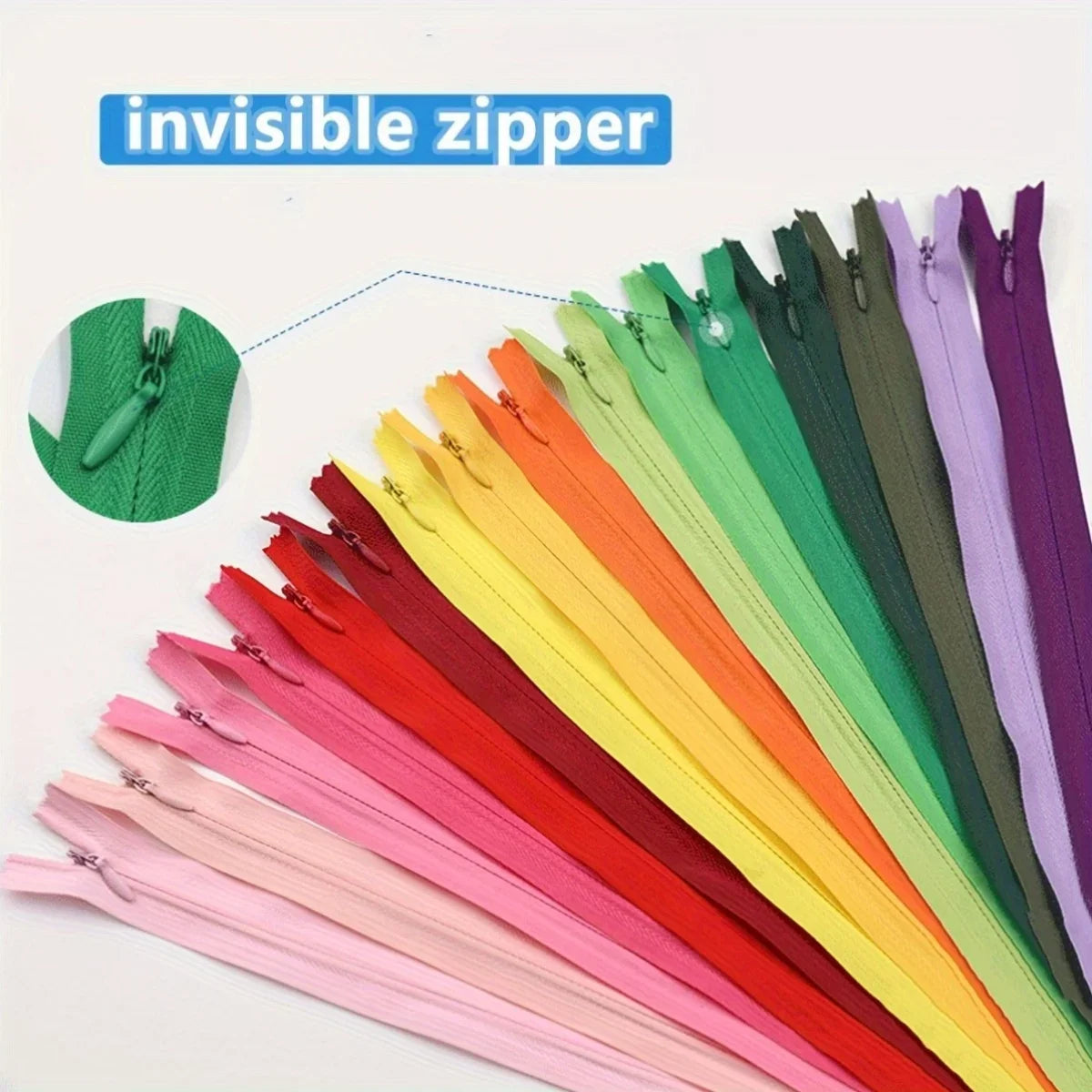 5 pcs 18cm-60cm Invisible zippers - various colors, suitable for premium hidden zipper dresses, pants, shirts, pockets, etc