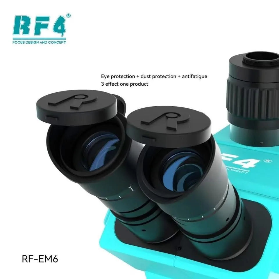RF4 CX71R New Focus Trinocular Stereo Microscope 6.5x-65x 30°C Ergonomic Design 10X/23MM Eyepice for Phone Soldering PCB Repair