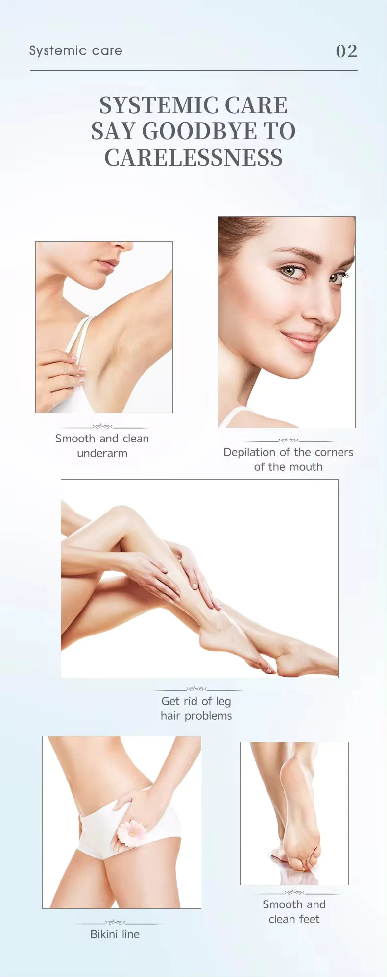 Kemei Lady's Electric Epilator Two Speed Rechargeable Remover Waterproof Portable Women' Shaver for Legs and Bikini Area KM-189B